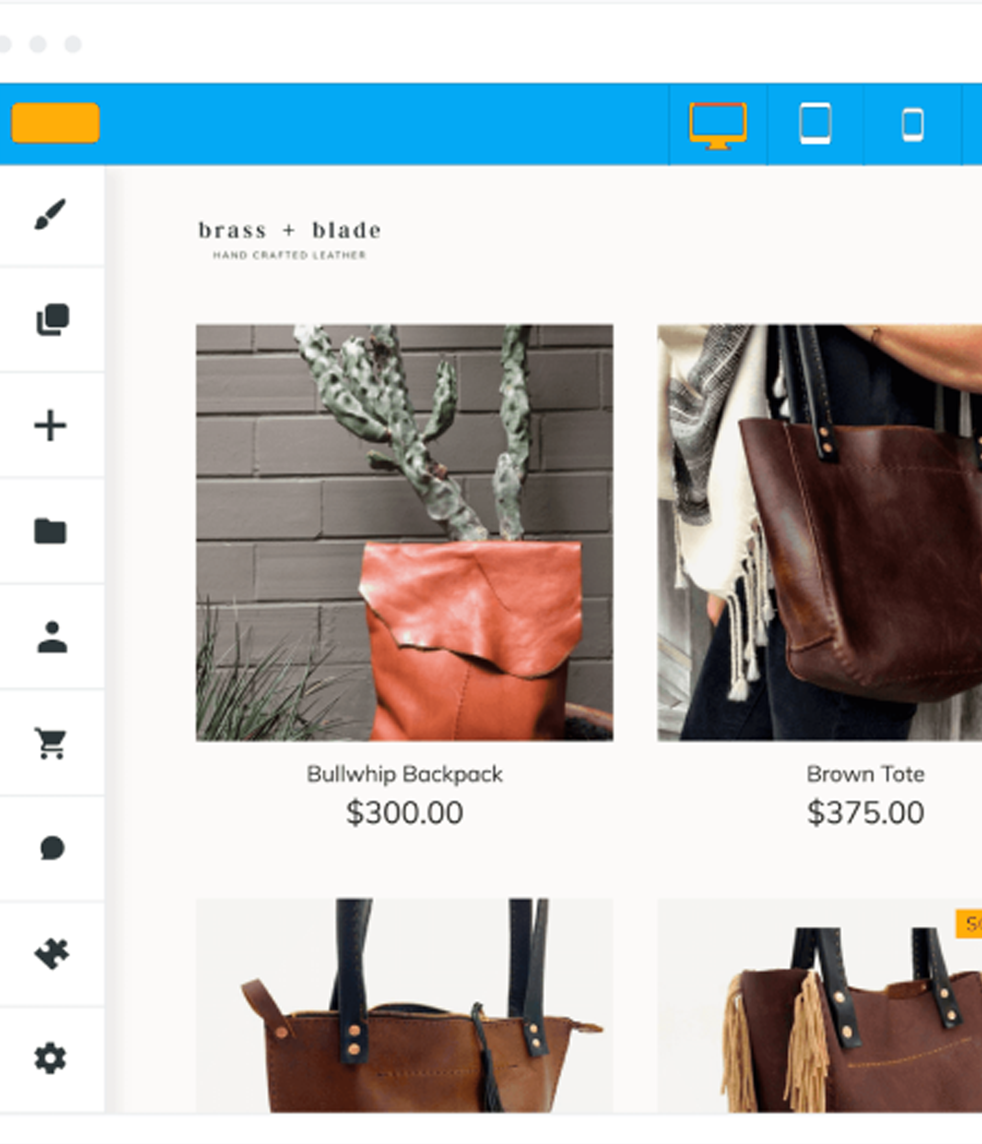 DIY Website Builder interface